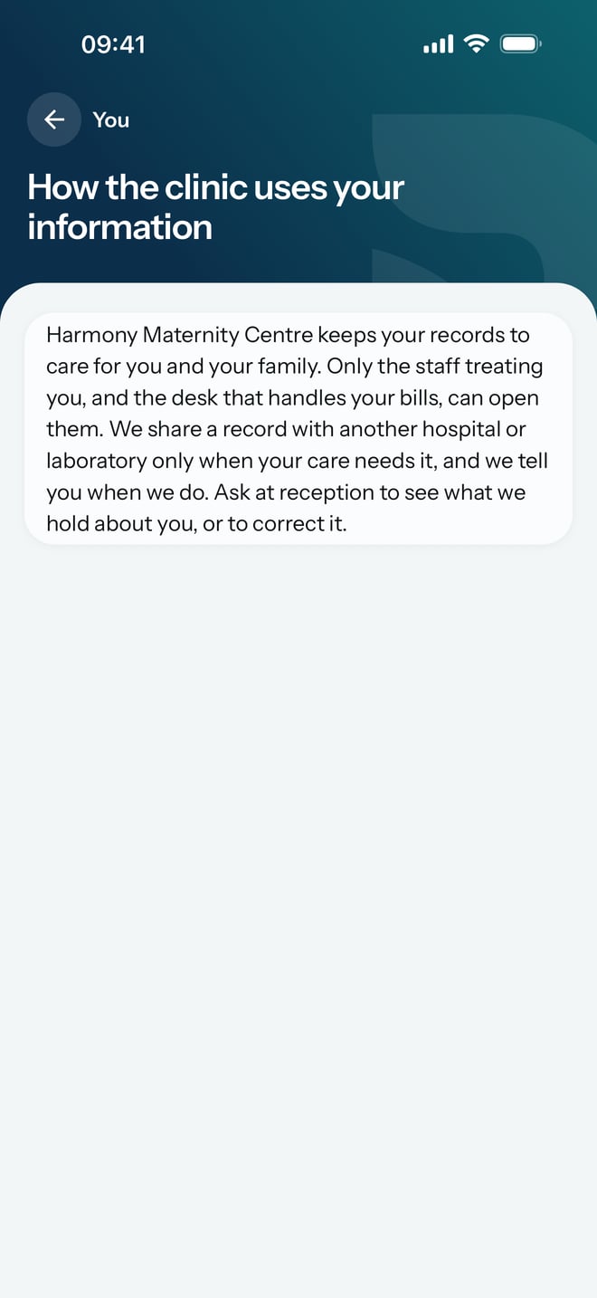 The hospital's statement of how it keeps and shares your records, and how to ask to see or correct them.